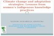 Annabella Abongwa Ngenwi: Climate change and adaptation strategies: lessons from women’s indigenous knowledge practices