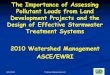 Design of Effective Stormwater Treatment Systems for Water Quality