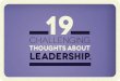 19 thoughts Thoughts about Leadership - Update