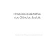 Pesquisa qualitativa nas ciências sociais