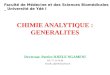 Generalites Chimie Analytique s3