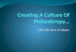 Creating a culture of philanthropy