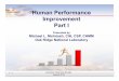 Principles of Human Performance Improvement