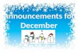 Announcements for december 2013