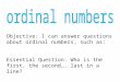Ordinal numbers ppt