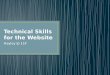 Technical skills for the website