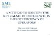 A method to identify the key causes of differences in energy efficiency of operators