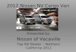 2012 Nissan NV Cargo Van Sales Specials in Sacramento Area