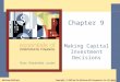 Ross, Chapter 9: Making Capital Market Decisions