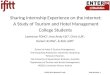 Sharing Internship Experience on the Internet: A Study of Tourism and Hotel Management College Students