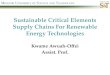 Sustainable Critical Elements Supply Chains For Renewable Energy Technologies