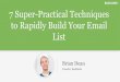 Brian Dean 7 Super-Practical Techniques to Rapidly Build Your Email List (MKTFEST 2014)