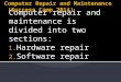 Computer repair and maintenance