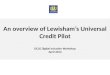 An overview of Lewisham's Universal Credit Pilot | Peter Gadsdon | April 2014