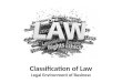 Classification of law - Legal Environment of business