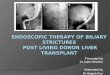 Endoscopic therapy of biliary strictures post living donor