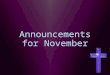 Announcements for November 2014