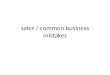 Sales -  common mistakes