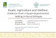 Roads, Agriculture and Welfare evidence from a quasi experimental setting in rural ethiopia