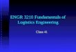 Fundamentals Of Logistics Engineering