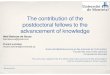 The contribution of the postdoctoral fellows to the advancement of knowledge