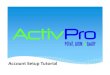 ActivPro - supplier account setup