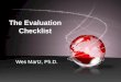 The Evaluation Checklist