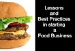 Lessons and Best Practices in Starting a Food Business
