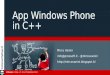 App windows phone in c++