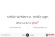 Mobile Websites vs Mobile Apps