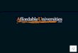 Affordable universities