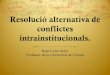 Resolució alternativa de conflictes intrainstitucionals. Raúl Calvo