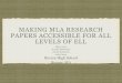 MLA Research Paper- MATSOL presentation