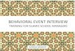 Behavioral Event Interview Training for Islamic School Managers