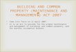 Building maintenance and management law