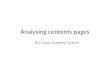 Analysing a contents page