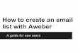 How to create an email list with aweber