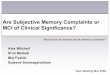 LPT08 - Are Mild Memory Complaints of Clinical Significance?
