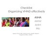 Checklist for ASHA for organising a successful VHND