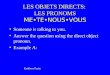 Direct object pronouns 1 and 2