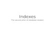 Indexes: The Second Pillar of Database Wisdom