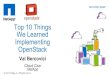 Top 10 Things We Learned Implementing OpenStack