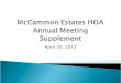 McCammon Estates HOA 2012 Annual Meeting