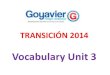 Unit 3 vocbulary Segundo periodo