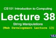 CS101- Introduction to Computing- Lecture 38
