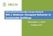 International Sustainable Campus Network WG 1 Webinar: Occupant Behavior in Sustainable Buildings
