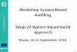 Presentation 6, Steps of system based auditing, Workshop on System-based auditing, Tirana, 10-12 Sept 2014_ENG