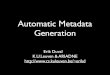 Automatic metadata generation