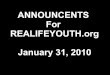 Youth  Announcements 01-31-2010