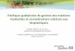 Colloque québécois sur les bioplastiques compostables – Politique québécoise de gestion des matières résiduelles et considérations relatives aux bioplastiques